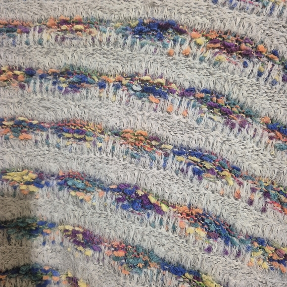 Women's SweaterDreamers by Debut Women's Open Front Rainbow Cardigan M/L - Picture 6 of 7